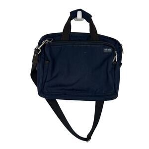 Jack Spade New York Canvas blue laptop shoulder messenger work travel bag